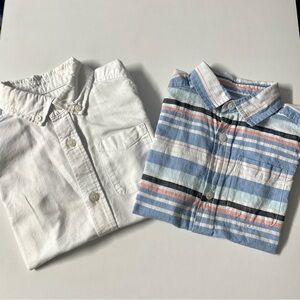The Children's Place White and Blue Button Down Shirts, 2-Pack.